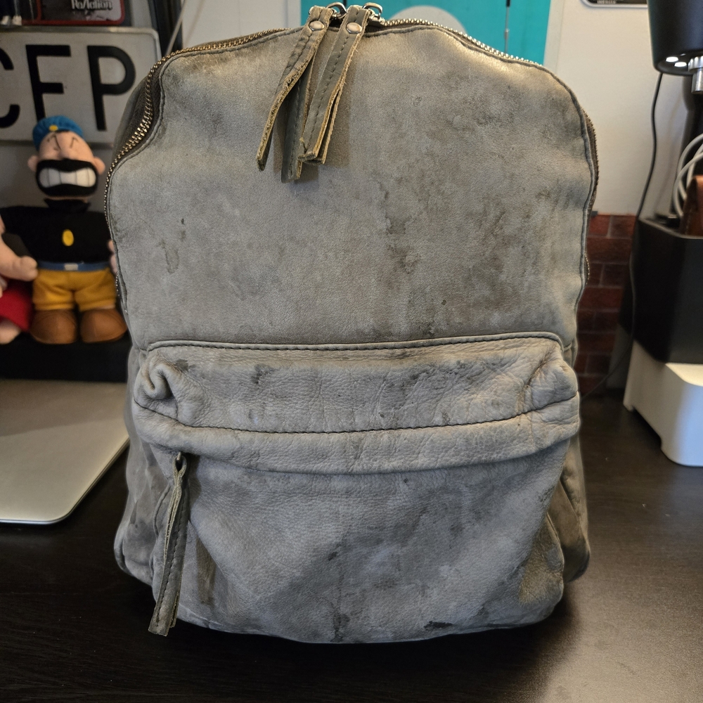 Latico Baxter Leather Backpack Olive Green